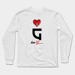 Initial love letter G for valentine Long Sleeve T-Shirt